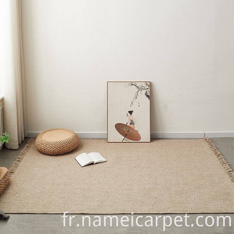 Home Living Room Bed Room Wool Braided Rug Carpet Floor Mats